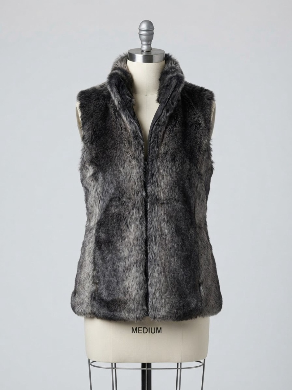Kristen Blake Gray Faux Fur Vest